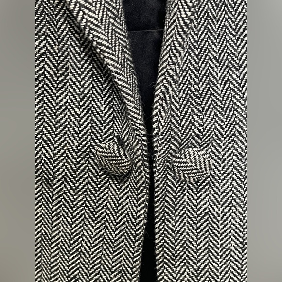 ModCloth Classic Herringbone Blazer Size 1X Black White Minimalist - Picture 6 of 10